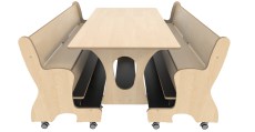 Hoogzit tafel L150 x B80 cm Berken met 2 banken Tangara Groothandel voor de Kinderopvang Kinderdagverblijfinrichting7